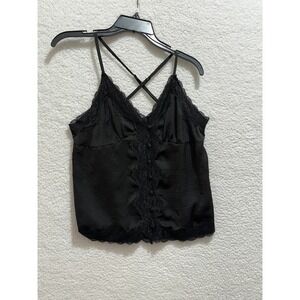 Wishlist Apparel Black Lace Trim Cami Tank Top‎ XL